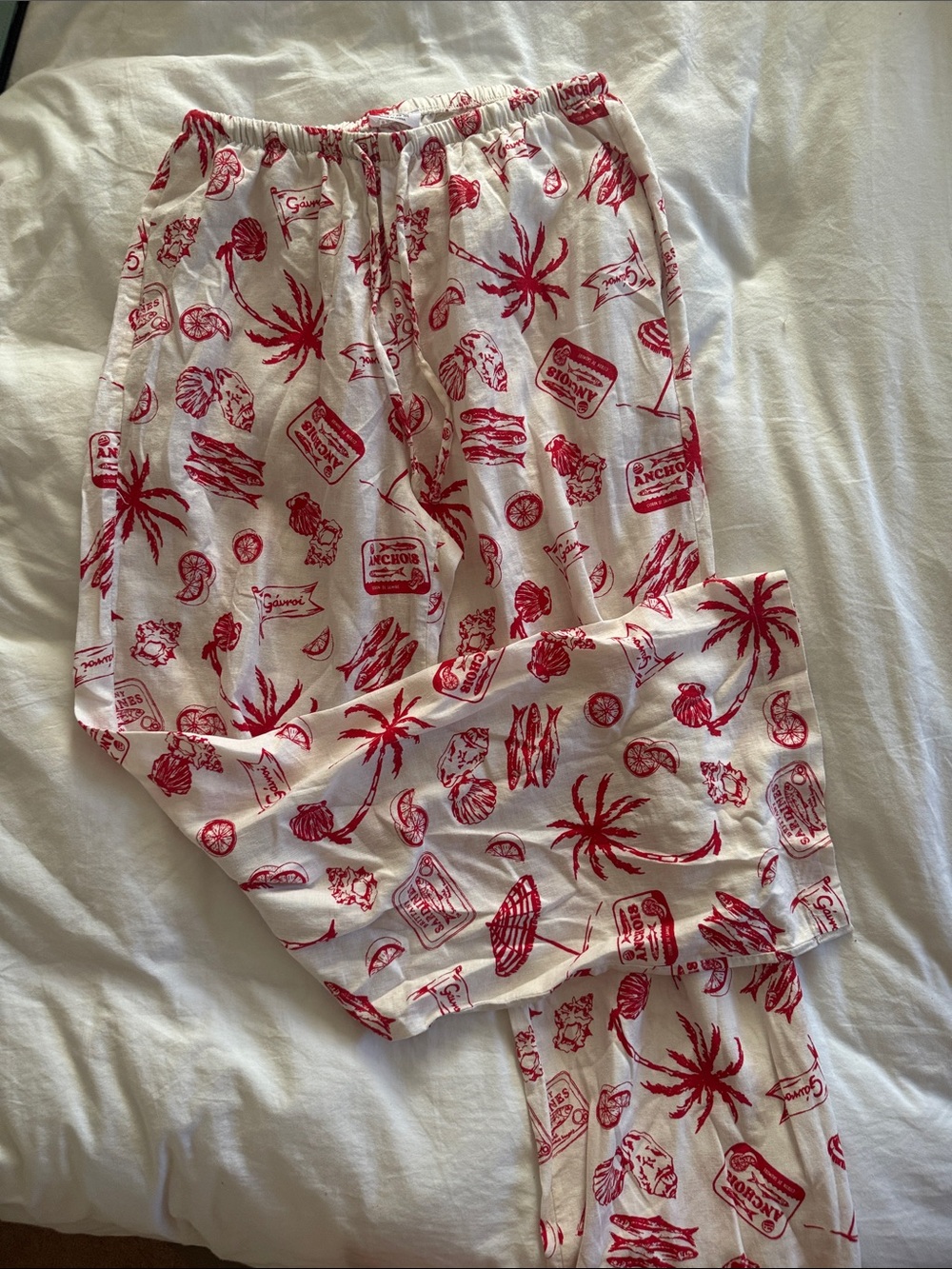 Cotton on White and Red Patterned Pants